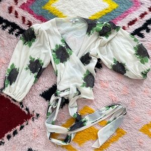 GANNI - wrap blouse in medium
